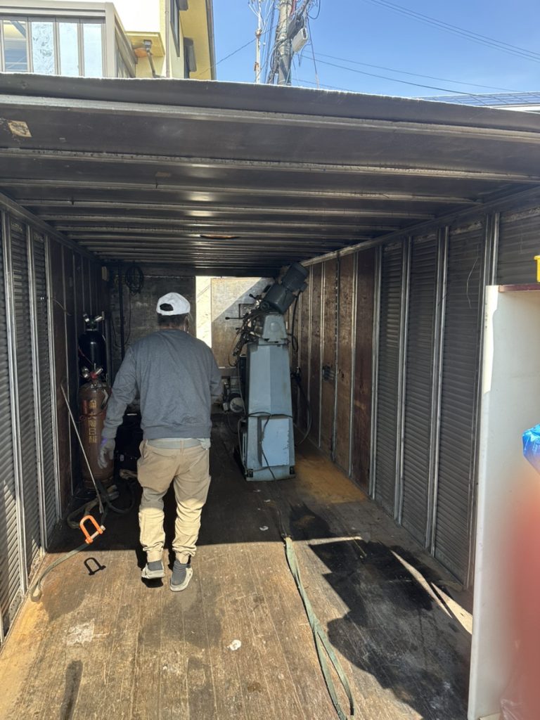 滑車を使用した機械搬出作業